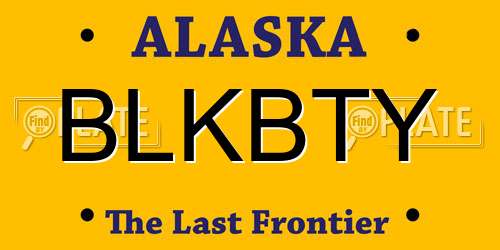 BLKBTY Alaska License Plate