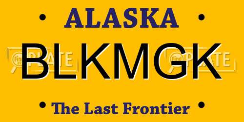 BLKMGK Alaska License Plate
