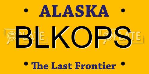 BLKOPS Alaska License Plate
