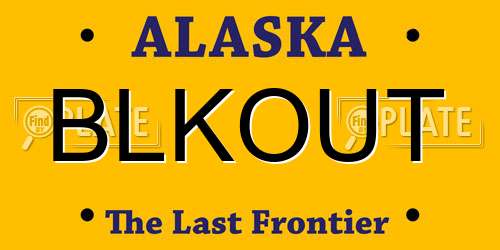 BLKOUT Alaska License Plate