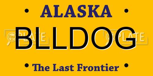 BLLDOG Alaska License Plate