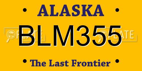 BLM355 Alaska License Plate