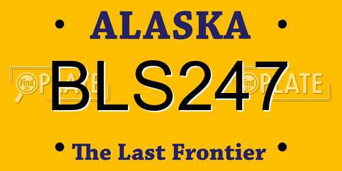 BLS247 Alaska License Plate