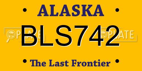 BLS742 Alaska License Plate