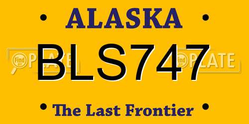 BLS747 Alaska License Plate