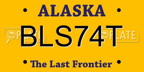 BLS74T Alaska License Plate