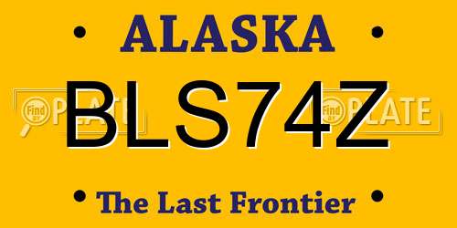 BLS74Z Alaska License Plate
