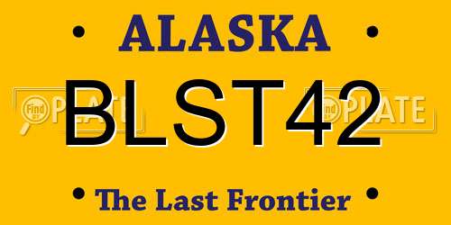 BLST42 Alaska License Plate