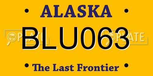 BLU063 Alaska License Plate