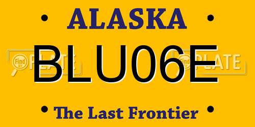 BLU06E Alaska License Plate