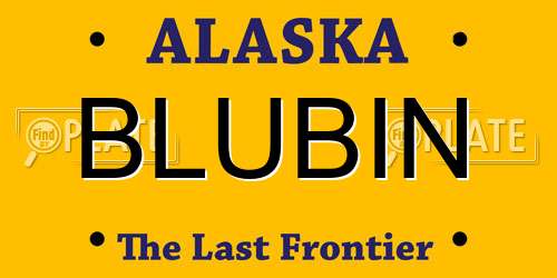BLUBIN Alaska License Plate