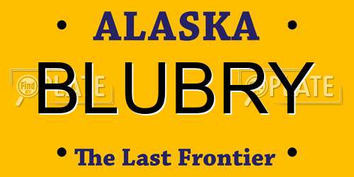 BLUBRY Alaska License Plate