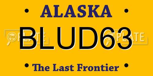 BLUD63 Alaska License Plate