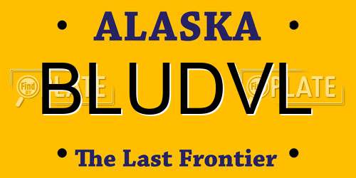 BLUDVL Alaska License Plate