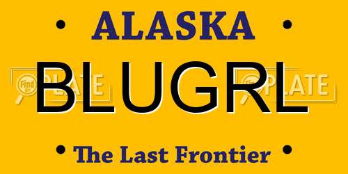 BLUGRL Alaska License Plate