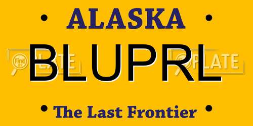 BLUPRL Alaska License Plate