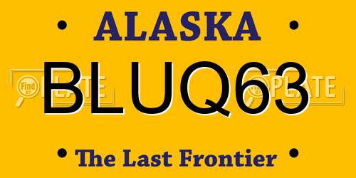 BLUQ63 Alaska License Plate