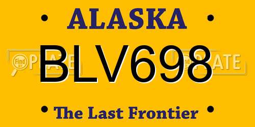BLV698 Alaska License Plate