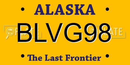 BLVG98 Alaska License Plate