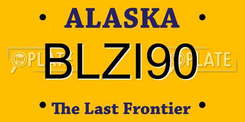BLZI90 Alaska License Plate