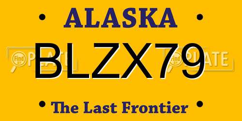 BLZX79 Alaska License Plate