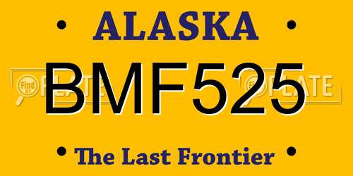 BMF525 Alaska License Plate