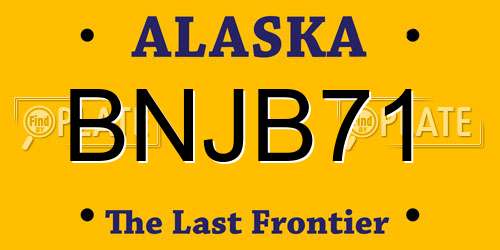 BNJB71 Alaska License Plate