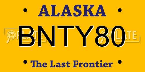 BNTY80 Alaska License Plate
