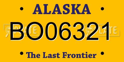 BO06321 Alaska License Plate