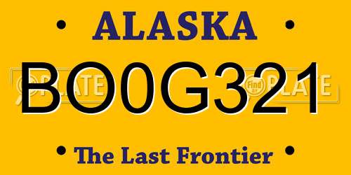 BO0G321 Alaska License Plate