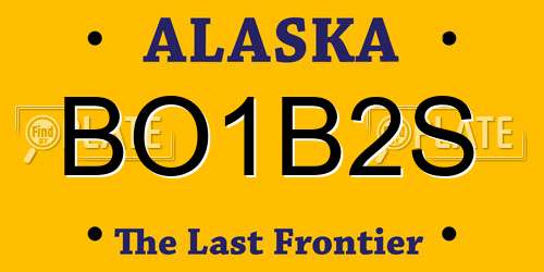 BO1B2S Alaska License Plate