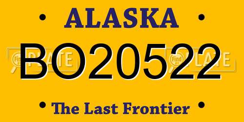 BO20522 Alaska License Plate