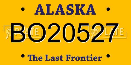 BO20527 Alaska License Plate
