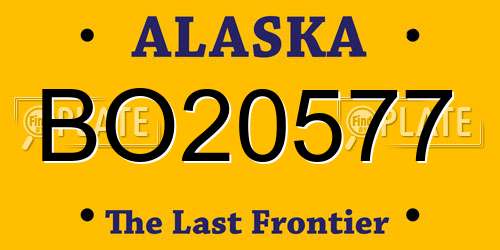 BO20577 Alaska License Plate