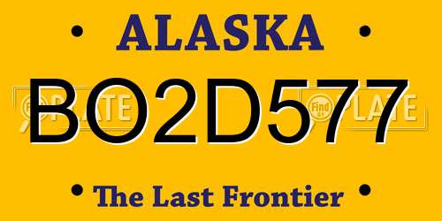 BO2D577 Alaska License Plate