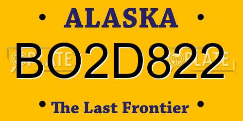 BO2D822 Alaska License Plate