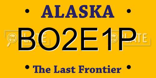 BO2E1P Alaska License Plate