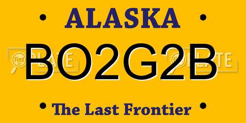 BO2G2B Alaska License Plate