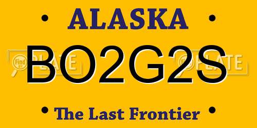 BO2G2S Alaska License Plate