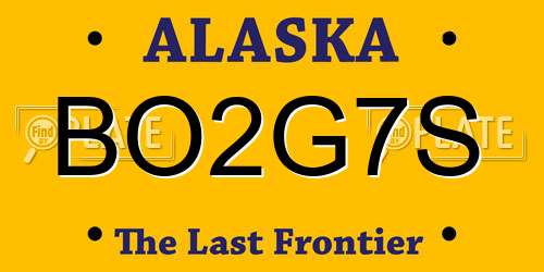 BO2G7S Alaska License Plate