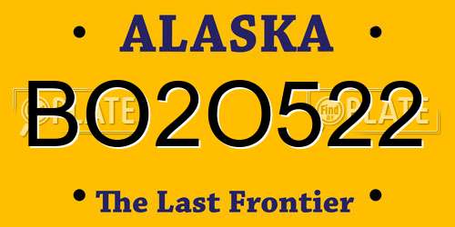 BO2O522 Alaska License Plate