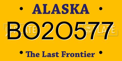 BO2O577 Alaska License Plate