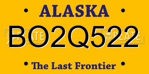 BO2Q522 Alaska License Plate