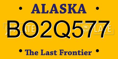 BO2Q577 Alaska License Plate