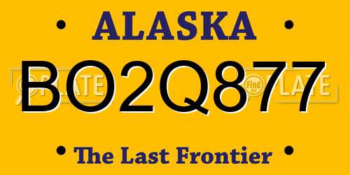 BO2Q877 Alaska License Plate