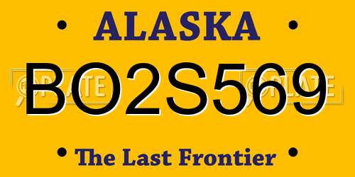 BO2S569 Alaska License Plate