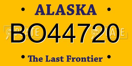 BO44720 Alaska License Plate