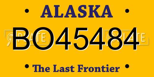 BO45484 Alaska License Plate