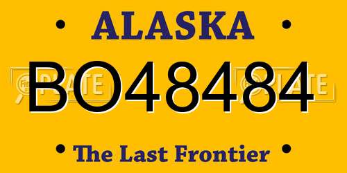 BO48484 Alaska License Plate