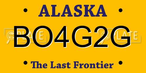 BO4G2G Alaska License Plate